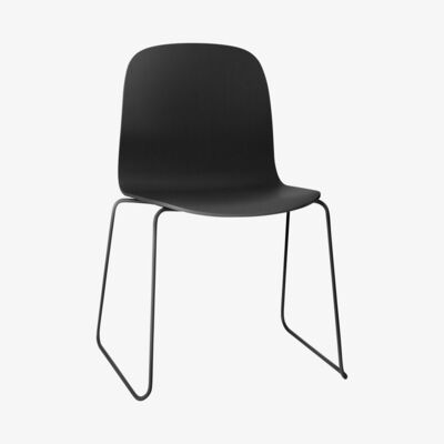 Made in Design Visu Stacking chair - / Steel legs by Muuto Black