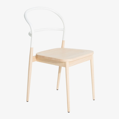 Made in Design Dojo Chair - / Beech & steel by Petite Friture White/Natural wood