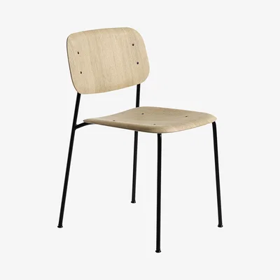 Made in Design Soft Edge 10 Stacking chair - Wood & metal by Hay Natural wood