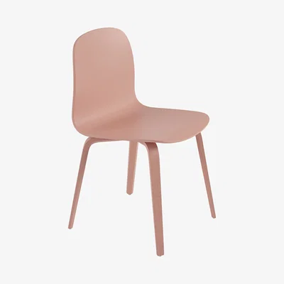 Made in Design Visu Chair - / Wooden legs by Muuto Pink
