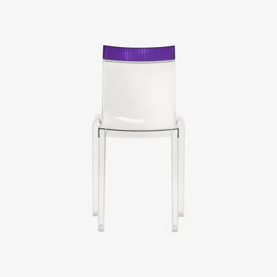 Made in Design Hi Cut Stacking chair - Transparent polycarbonate by Kartell Purple/Transparent