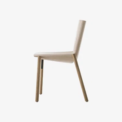 Made in Design 1085 Edition Chair - / Real leather by Kristalia Beige/Natural wood