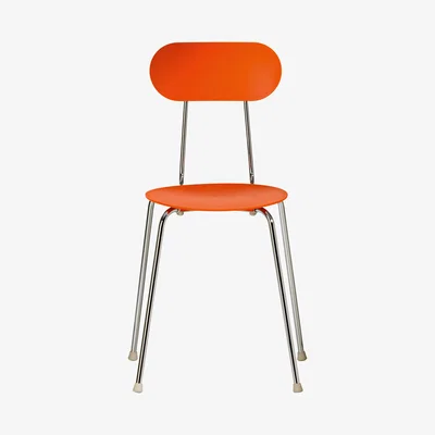 Made in Design Mariolina Stacking chair - By Enzo Mari - Plastic & metal feet by Magis Orange/Metal