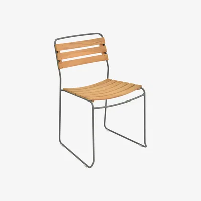 Made in Design Surprising Stacking chair - / Wood & metal by Fermob Green/Grey/Natural wood