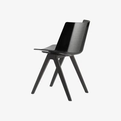 Made in Design Aiku Chair - / Solid oak legs by MDF Italia Grey/Black