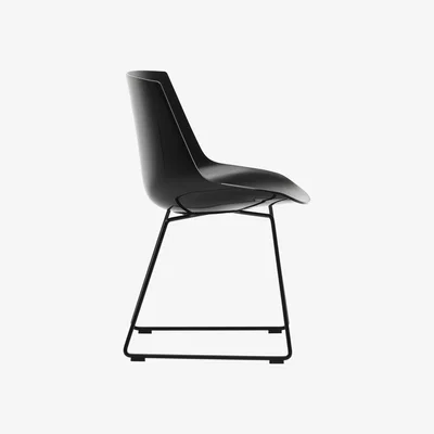 Made in Design Flow Chair - Sled base by MDF Italia Black