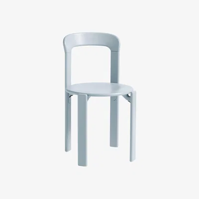 Made in Design Rey Stacking chair - / By Bruno Rey x Dietiker, 1971 - Wood by Hay Blue