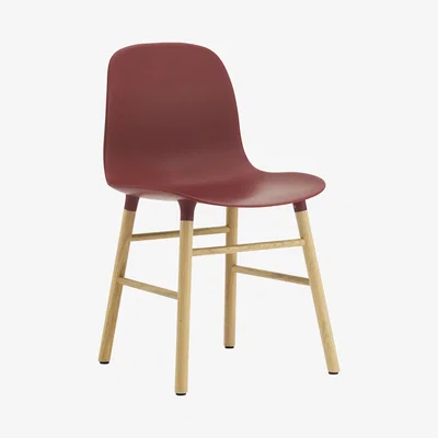 Made in Design Form Chair - Oak leg by Normann Copenhagen Red/Natural wood