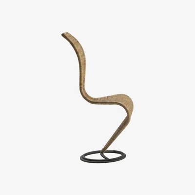 Made in Design S-Chair Chair - / Tom Dixon, 1991 - Wicker by Cappellini Beige