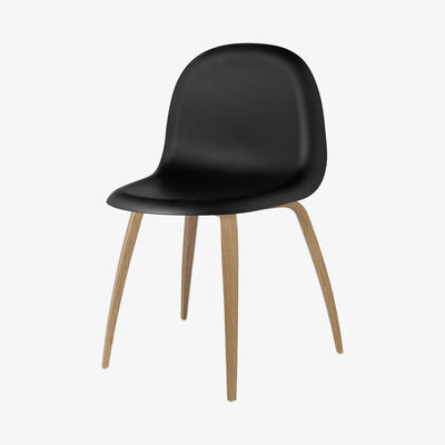 Made in Design 3D Chair - Plastic shell & wood legs by Gubi Black