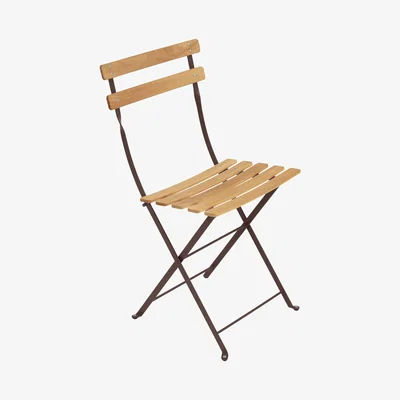 Made in Design Bistro Folding chair - Metal & wood by Fermob Orange/Brown