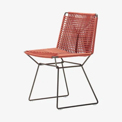 Made in Design Neil Twist Chair - / OUTDOOR - Hand-braided cord by MDF Italia Orange