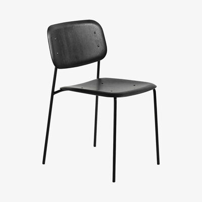 Made in Design Soft Edge 10 Stacking chair - Metal & wood by Hay Black