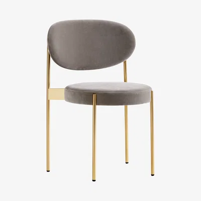 Made in Design Series 430 Brass Padded chair - / Velvet - Verner Panton (1967) by Verpan Brown/Gold/Metal
