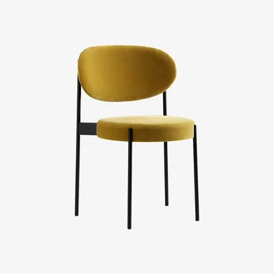Made in Design Series 430 Padded chair - / Velvet by Verpan Yellow
