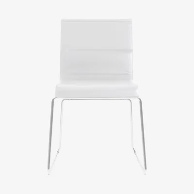 Made in Design Stick Chair Padded chair - Leather seat by ICF White