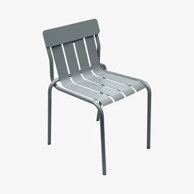 Made in Design Stripe Stacking chair - By Matali Crasset by Fermob Grey