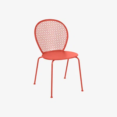 Made in Design Lorette Stacking chair - / Perforated metal by Fermob Pink/Orange
