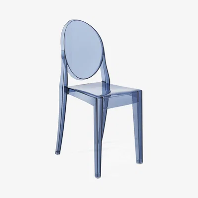 Made in Design Victoria Ghost Stacking chair - / Polycarbonate 2.0 by Kartell Blue