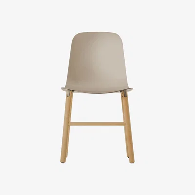 Made in Design Sharky Chair - Plastic & wood legs by Kristalia Beige/Natural wood