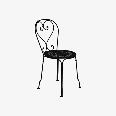 Made in Design 1900 Stacking chair - Metal by Fermob Black