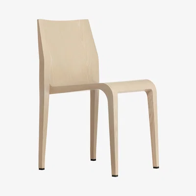Made in Design Laleggera Stacking chair - Wood by Alias White/Natural wood