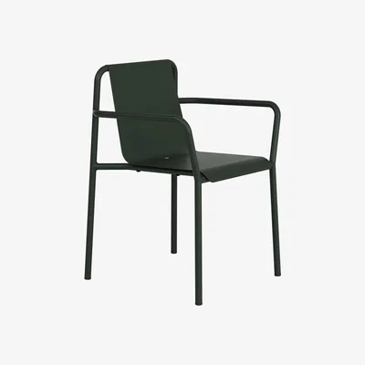 Made in Design Panorama Stackable dining chair metal green / With armrests - TIPTOE