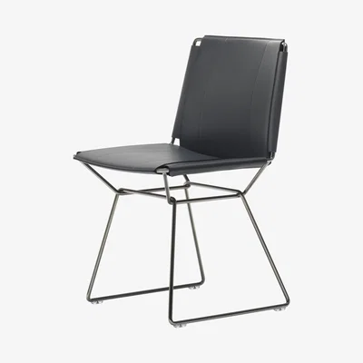 Made in Design Neil Chair - / Saddle leather by MDF Italia Black