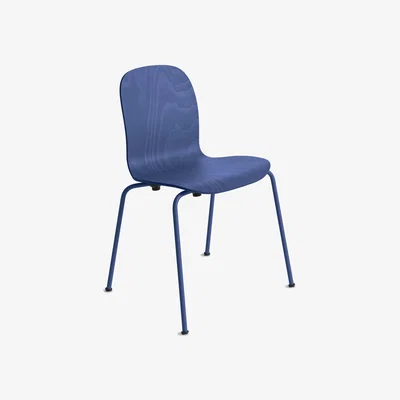 Made in Design Tate Color Stacking chair - / Jasper Morrison, 2012 - Wood by Cappellini Blue