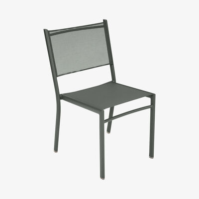 Made in Design Costa Stacking chair - / Cloth seat by Fermob Green/Grey