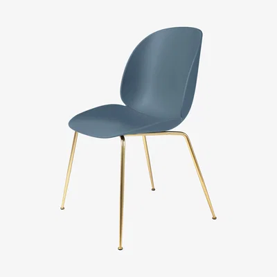 Made in Design Beetle Chair - /Gamfratesi – Brass legs by Gubi Blue/Grey