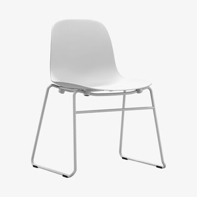 Made in Design Form Stacking chair - / Metal foot by Normann Copenhagen White