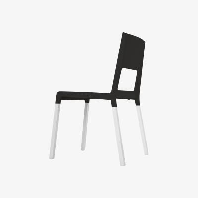 Made in Design Face Stacking chair - Plastic & metal legs by Kristalia Black
