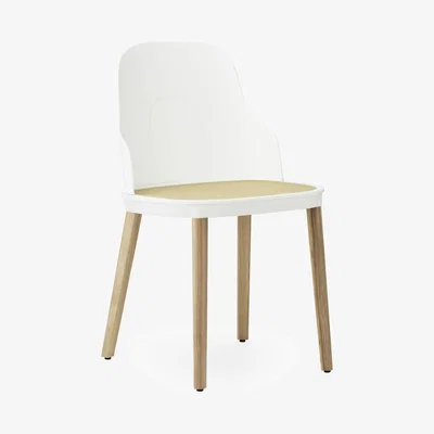Made in Design Allez INDOOR Chair - / Cane effect - Oak legs by Normann Copenhagen White/Natural wood