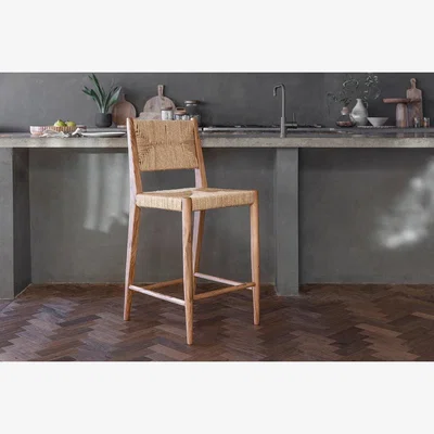 Nkuku Nkuku Lohanda Acacia & Munja Grass Counter Dining Chair | Dining Chairs Stools & Benches | Natural