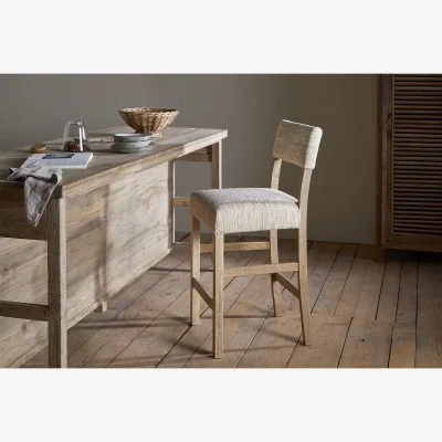 Nkuku nkuku Zoha Cotton & Jute Upholstered Counter Dining Chair | Seating | Natural
