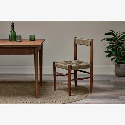 Nkuku Nkuku Raunak Acacia Woven Dining Chair | Chairs Stools & Benches | Washed Walnut