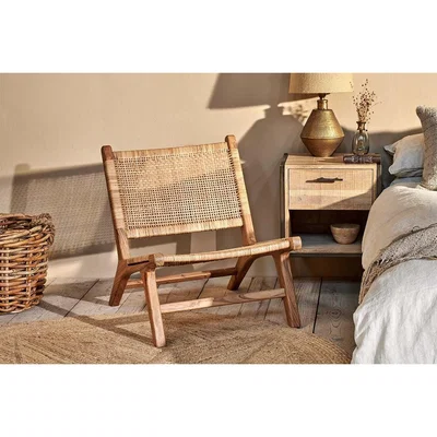 Nkuku Nkuku Madrisana Acacia & Rattan Woven Dining Chair | Furniture | Natural