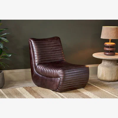 Nkuku Nkuku Navya Ribbed Leather Dining Chair | Dining Chairs Stools & Benches | Chocolate Brown