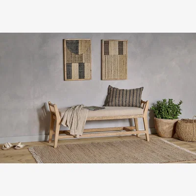 Nkuku Nkuku Avanthi Upholstered Sleigh Bench | Chairs Stools & Benches | Natural