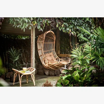Nkuku Nkuku Nesari Rattan Hanging Dining Chair | Outdoor Living | Natural