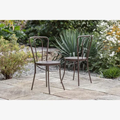 Nkuku Nkuku Jeavika Iron Outdoor Bistro Dining Chair | Outdoor Living | Black