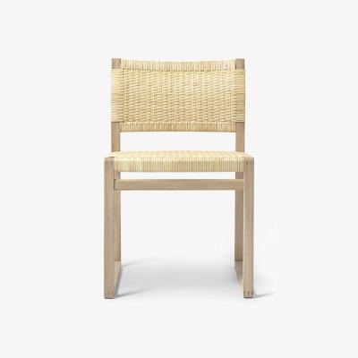 Nordic Nest Fredericia Furniture BM61 chair Wicker lacquered oak stand