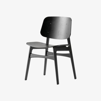 Nordic Nest Fredericia Furniture Søborg wood chair Black lacquered oak–black lacquered oak frame