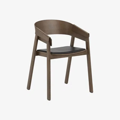 Nordic Nest Muuto Cover Armchair leather Black-stained dark brown