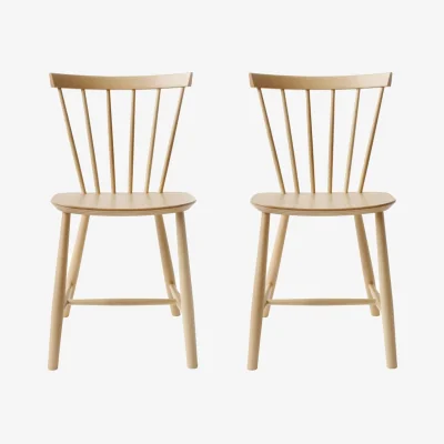 Nordic Nest FDB Møbler J46 chair Beech natural lacquered 2-pack
