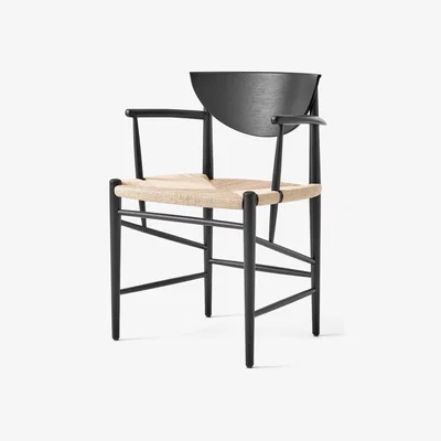 Nordic Nest &Tradition Drawn chair HM4 with armrest Black oak