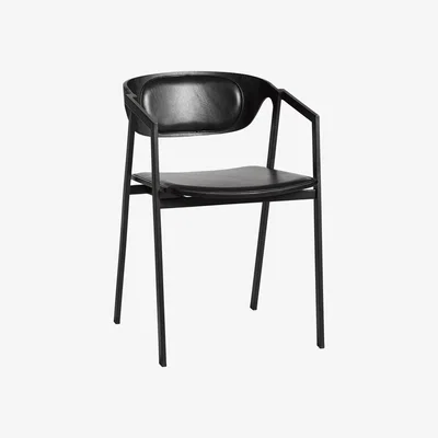 Nordic Nest Woud S.A.C dining chairs Black leather