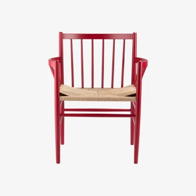 Nordic Nest FDB Møbler J81 chair with arms Ruby red beech-paper cord