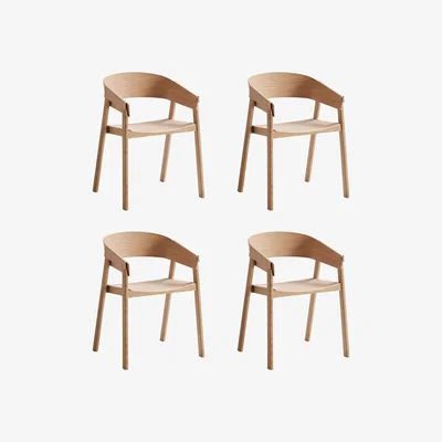 Nordic Nest Muuto Cover armchair Oak 4-pack